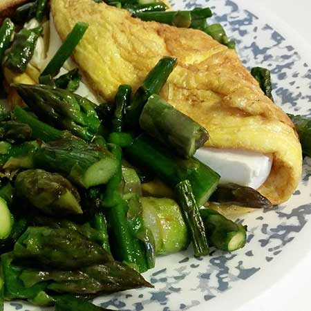 Cream Cheese Omelet & Sauteed Asparagus